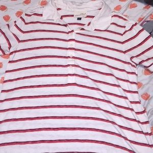 White Striped With Maroon,Pink And Orange W/Collar